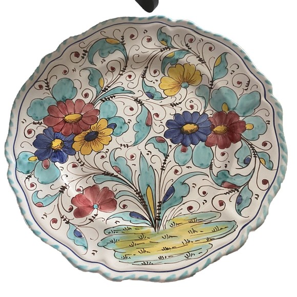 Set Of 2 Perugia Italy Floral Dinner Plates In EUC - Picture 2 of 7